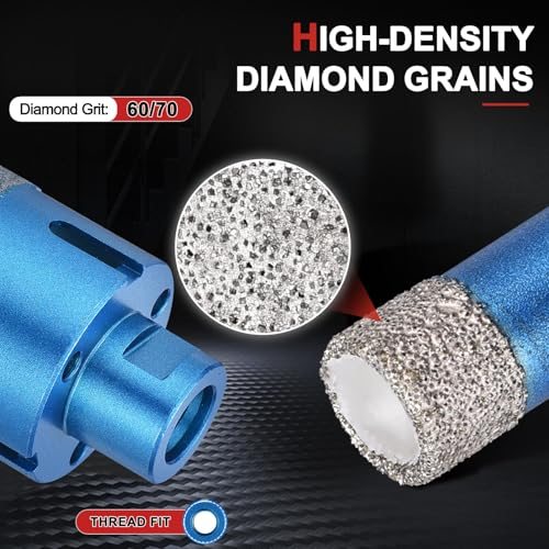 Diamond Core Drill Bit Kit Fit Angle Grinders 6-10mm 3Pcs Blue view 3
