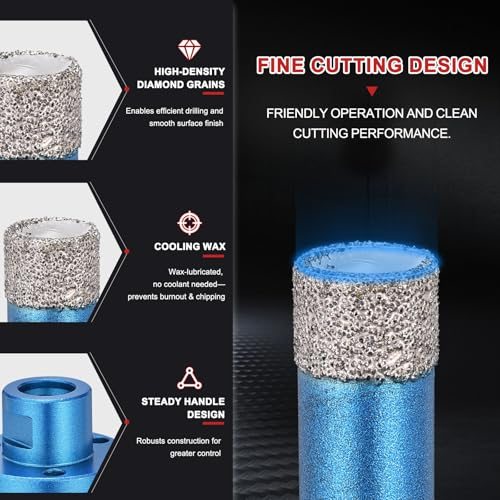 Diamond Core Drill Bit Kit Fit Angle Grinders 6-10mm 3Pcs Blue view 4