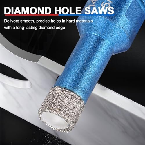 Diamond Core Drill Bit Kit Fit Angle Grinders 6-10mm 3Pcs Blue view 5