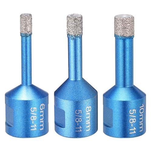 Diamond Core Drill Bit Kit Fit Angle Grinders 6-10mm 3Pcs Blue — PATIKIL