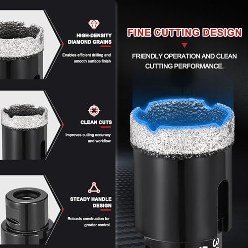 Diamond Core Drill Bit Kit Fit Angle Grinders 8-22mm 4Pcs Black view 4