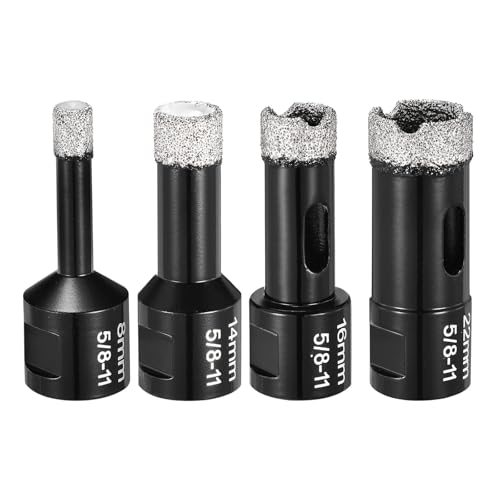 Diamond Core Drill Bit Kit Fit Angle Grinders 8-22mm 4Pcs Black — PATIKIL