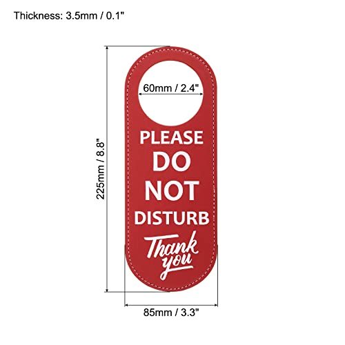 Do Not Disturb Door Hanger Sign, 1 Pack PU Leather Double Sided Door Knob view 2