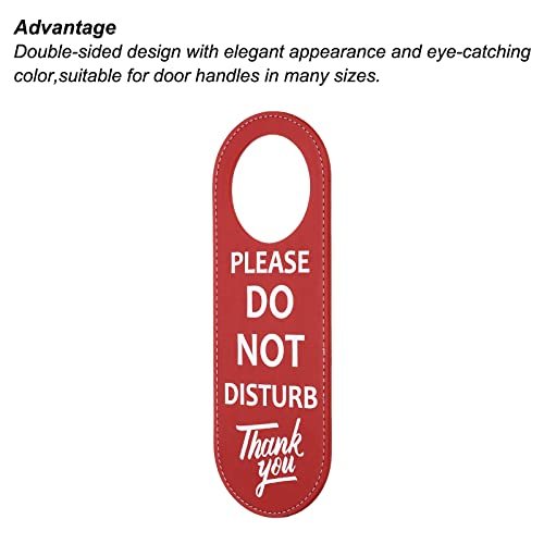 Do Not Disturb Door Hanger Sign, 1 Pack PU Leather Double Sided Door Knob view 4