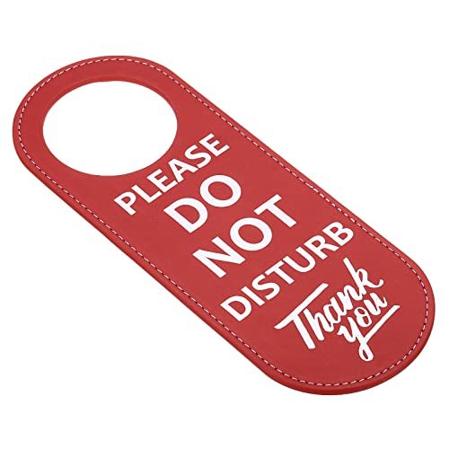 Do Not Disturb Door Hanger Sign, 1 Pack PU Leather Double Sided Door Knob — PATIKIL