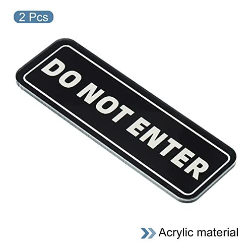 Do Not Enter Sign, 2 Pack Acrylic 6"x2" Self Adhesive Door Information view 3