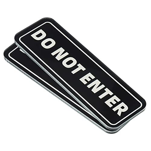 Do Not Enter Sign, 2 Pack Acrylic 6"x2" Self Adhesive Door Information — PATIKIL