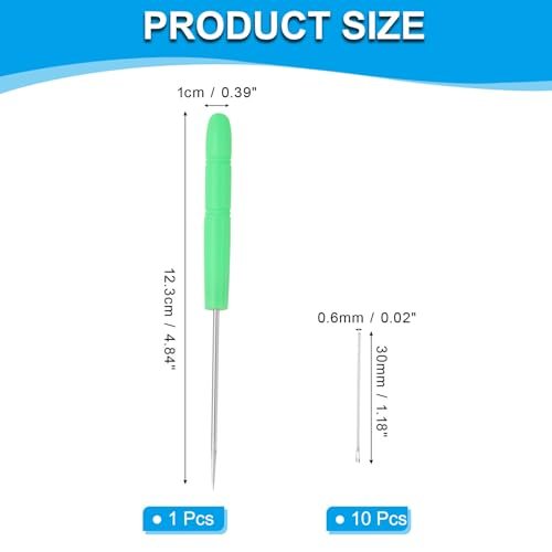 Doll Hair Rooting Kit 0.6mm Rerooting Knitting Needles Green view 2