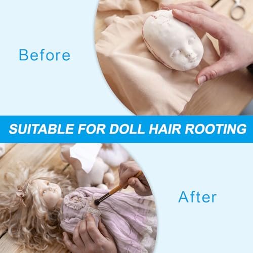 Doll Hair Rooting Kit 0.6mm Rerooting Knitting Needles Green view 4