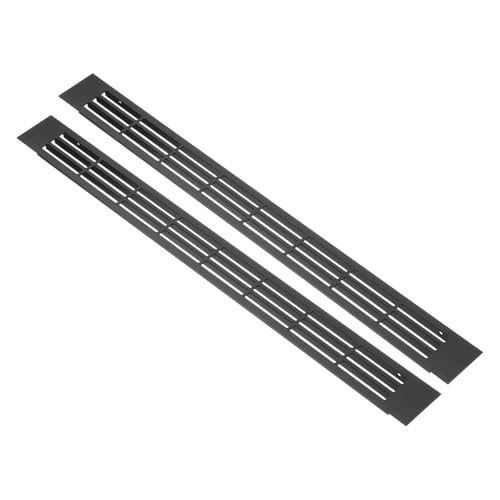 Door Air Vent Cover 15.7"x1.4" Aluminum Rectangle Grille Black — PATIKIL