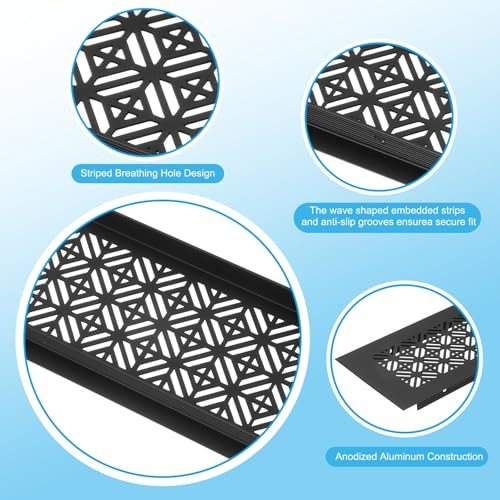 Door Air Vent Cover Heavy Duty Aluminum Grille 6x3 in Black view 4