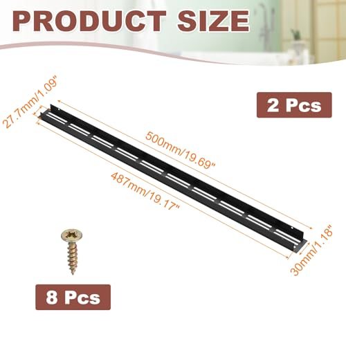 Door Air Vent Covers 20x1.2" Aluminum Louvered Grille Black, Ventilation view 2