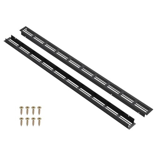Door Air Vent Covers 20x1.2" Aluminum Louvered Grille Black, Ventilation — PATIKIL