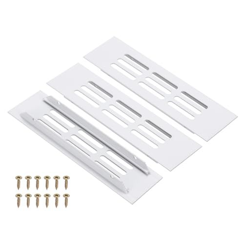Door Air Vent Covers 6x1.7" Aluminum Louvered Grille Toe White — PATIKIL