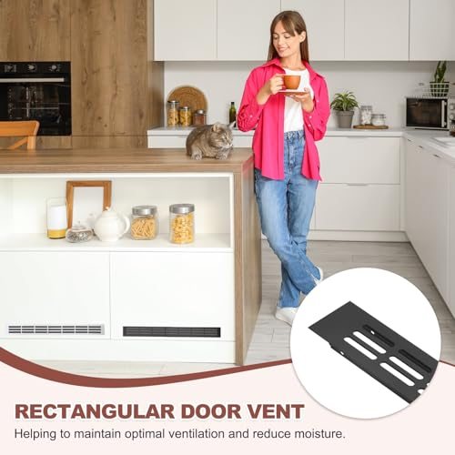 Door Air Vent Covers 8x1.7" Aluminum Louvered Grille Toe Black view 5