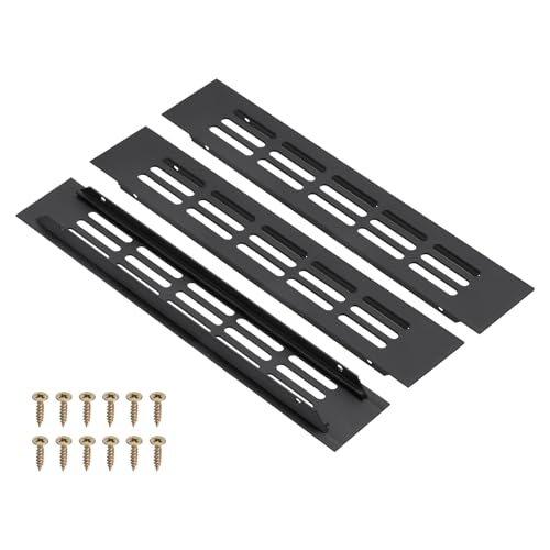 Door Air Vent Covers 8x1.7" Aluminum Louvered Grille Toe Black — PATIKIL