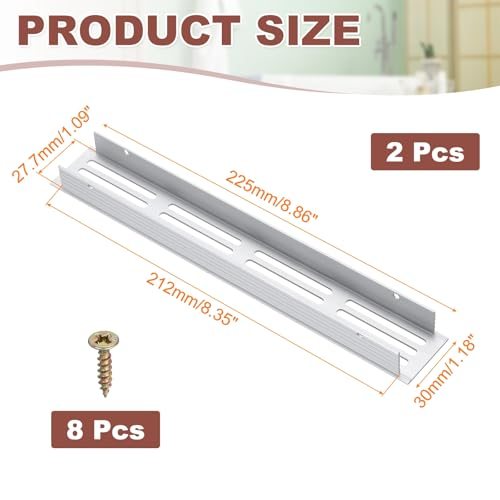 Door Air Vent Covers 9x1.2" Aluminum Louvered Grille Silver view 2