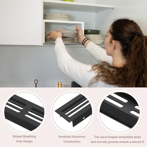 Door Air Vent Covers 9x1.2" Aluminum Louvered Grille Toe Black view 3