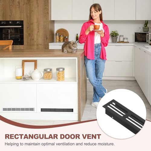 Door Air Vent Covers 9x1.2" Aluminum Louvered Grille Toe Black view 5