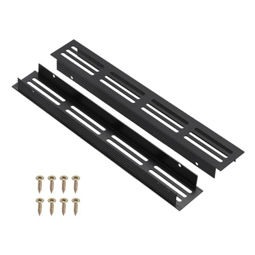 Door Air Vent Covers 9x1.2" Aluminum Louvered Grille Toe Black — PATIKIL