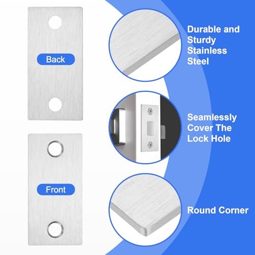 Door Edge Hole Filler Plate 2-1/4" x 1-1/8" Right Angle Silver view 3
