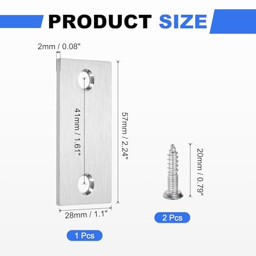 Door Edge Hole Filler Plate 2-1/4" x 1-1/8" Right Angle Silver view 2