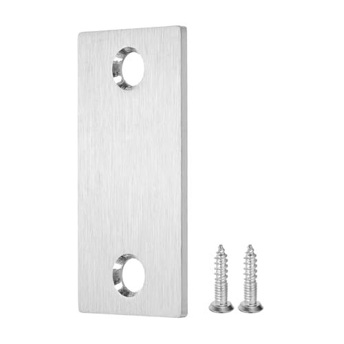 Door Edge Hole Filler Plate 2-1/4" x 1-1/8" Right Angle Silver — PATIKIL