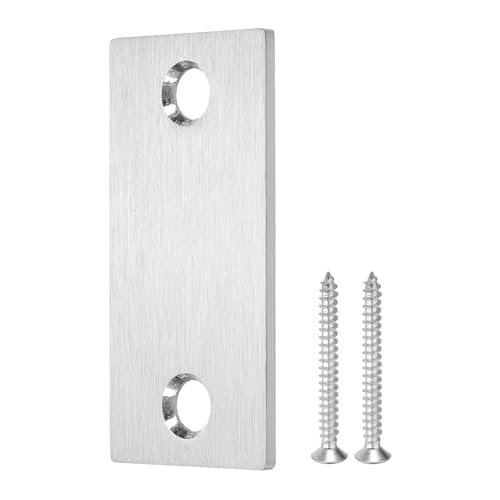 Door Edge Hole Filler Plate 2-1/4" x 1-1/8" Right Angle Silver — PATIKIL