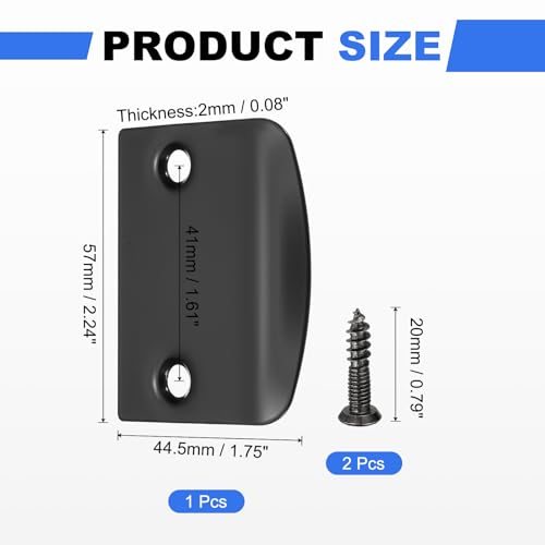 Door Edge Hole Filler Plate 2-1/4"x1-7/16" Right Angle Black, Stainless view 2