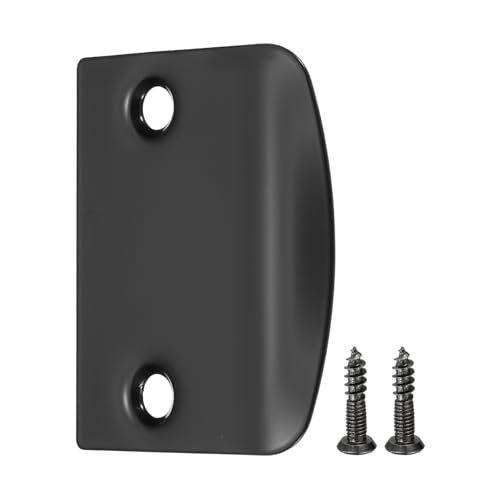 Door Edge Hole Filler Plate 2-1/4"x1-7/16" Right Angle Black, Stainless — PATIKIL