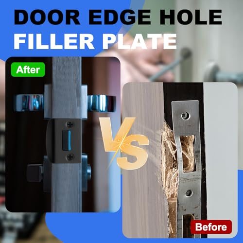 Door Edge Hole Filler Plate 2-1/4"x1-7/16" Right Angle Silver view 5