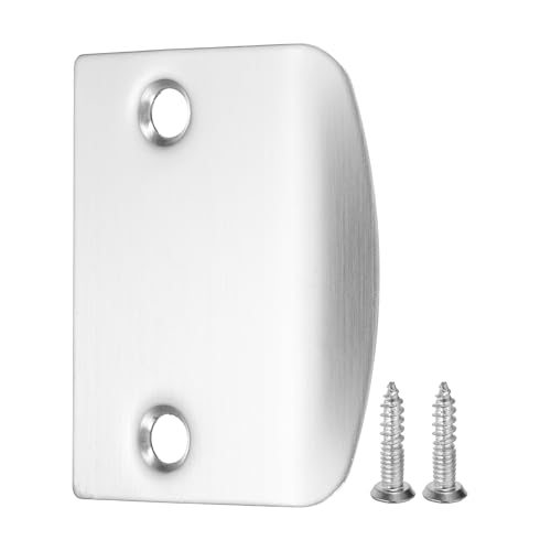 Door Edge Hole Filler Plate 2-1/4"x1-7/16" Right Angle Silver — PATIKIL