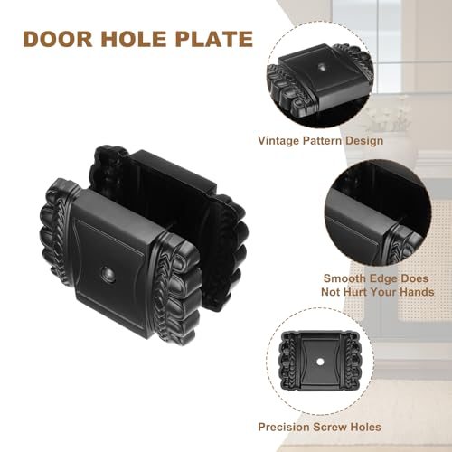 Door Hole Cover Plate 1-3/16 Inch Zinc Alloy Black view 3