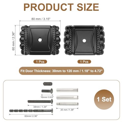 Door Hole Cover Plate 1-3/16 Inch Zinc Alloy Black view 2