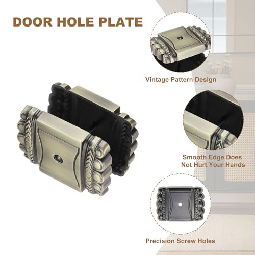 Door Hole Cover Plate, 1-3/16 Inch Zinc Alloy Rectangle Deadbolt Knobs view 3