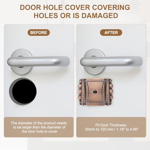 Door Hole Cover Plate, 1-3/16 Inch Zinc Alloy Rectangle Deadbolt Knobs view 5