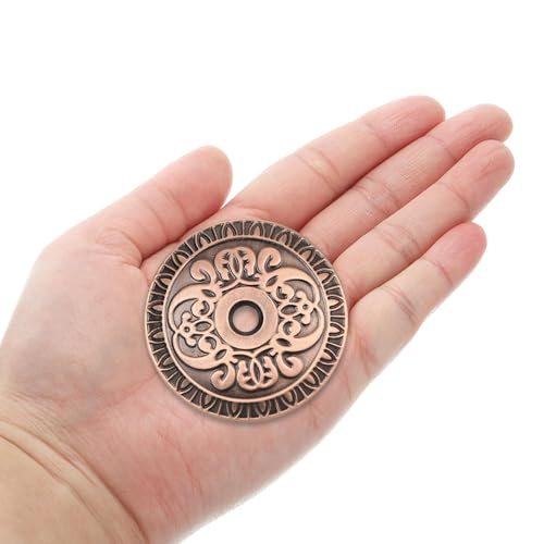 Door Hole Cover Plate, 2 Inches Zinc Alloy Flower Round Deadbolt Cover view 4