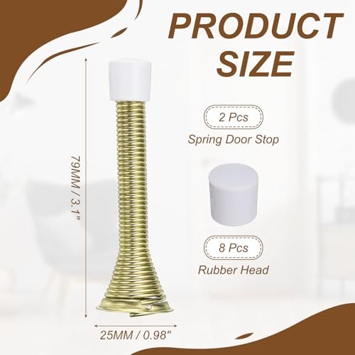 Doorstops 3" Spring Door Stop Metal Wall Protector Doorstop view 2