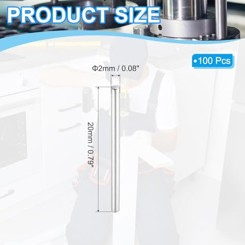 Dowel Pins M2x20mm Stainless Steel Round Chamfered Head Peg, Shelf view 2