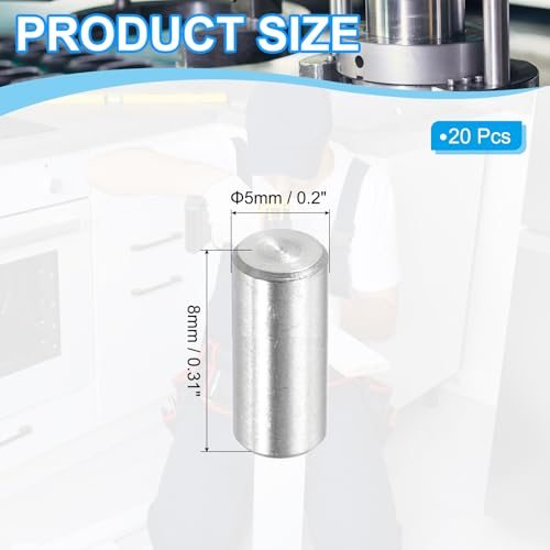 Dowel Pins M5x8mm Stainless Steel Round Chamfered Head Shelf view 2
