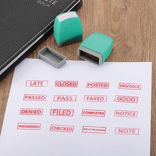 Draft Notice Stamp Self Inking Red Ink Refillable Stamp, Office Business view 3