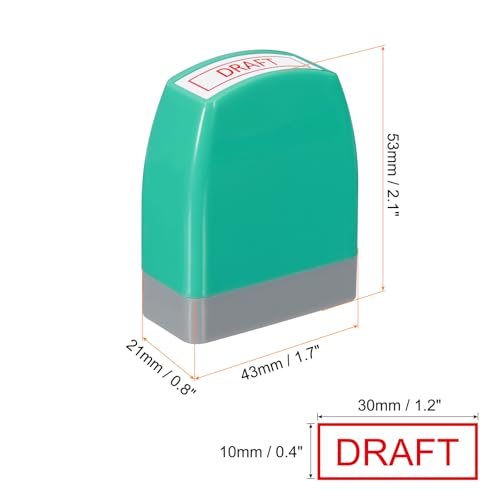 Draft Notice Stamp Self Inking Red Ink Refillable Stamp, Office Business view 2