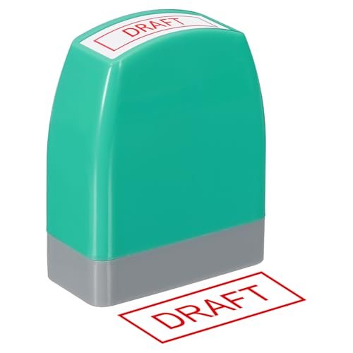Draft Notice Stamp Self Inking Red Ink Refillable Stamp, Office Business — PATIKIL