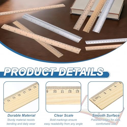 Drafting Ruler with Centimeters, Wood view 3