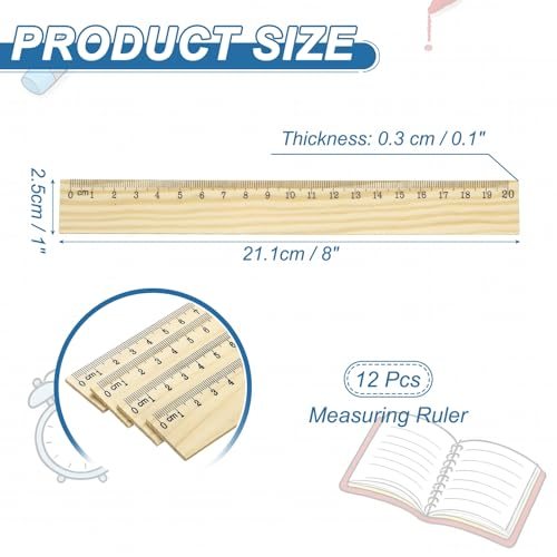 Drafting Ruler with Centimeters, Wood view 2