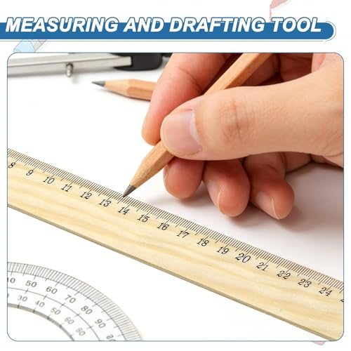 Drafting Ruler with Centimeters, Wood view 5