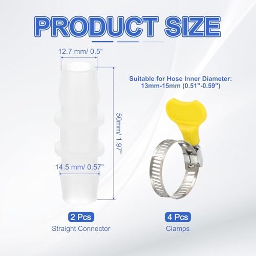 Drain Hose Connector 2Pcs Straight Washing Machine Plastic Drain Hose view 2