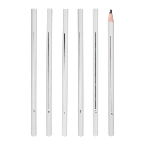Drawing Pencils for Sketching, 6Pcs HB/B/2B/4B/6B/8B Pencils, Hexagonal — PATIKIL