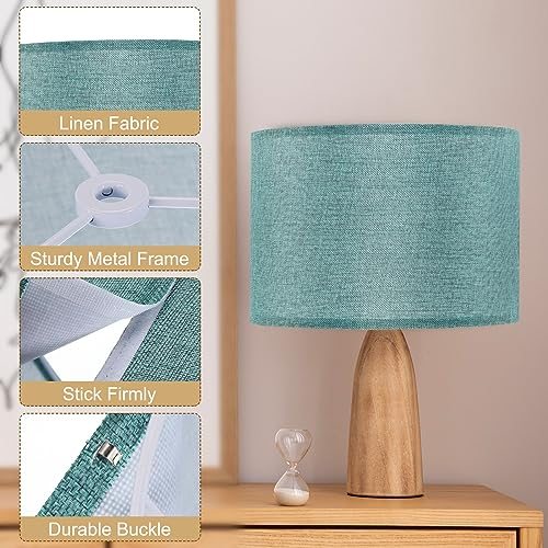 Drum Lamp Shades, 13"x13"x9" Linen Round Lamp Shade view 3