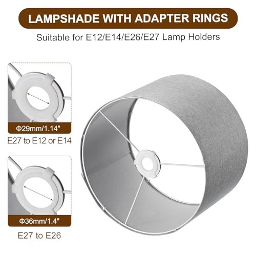 Drum Lamp Shades for Table Lamps 12"x12"x8" Linen Lampshade Easy Assembly view 4